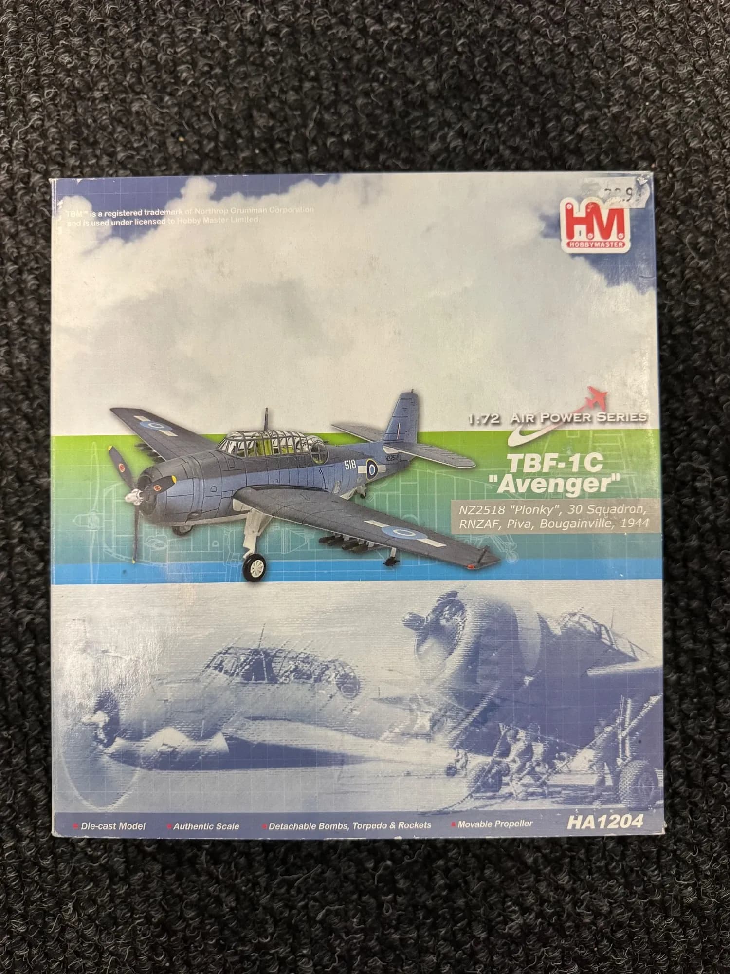 Hobby Master 1:72 Grumman TBF Avenger Diecast Royal New Zealand Air Force HA1204, photo 1