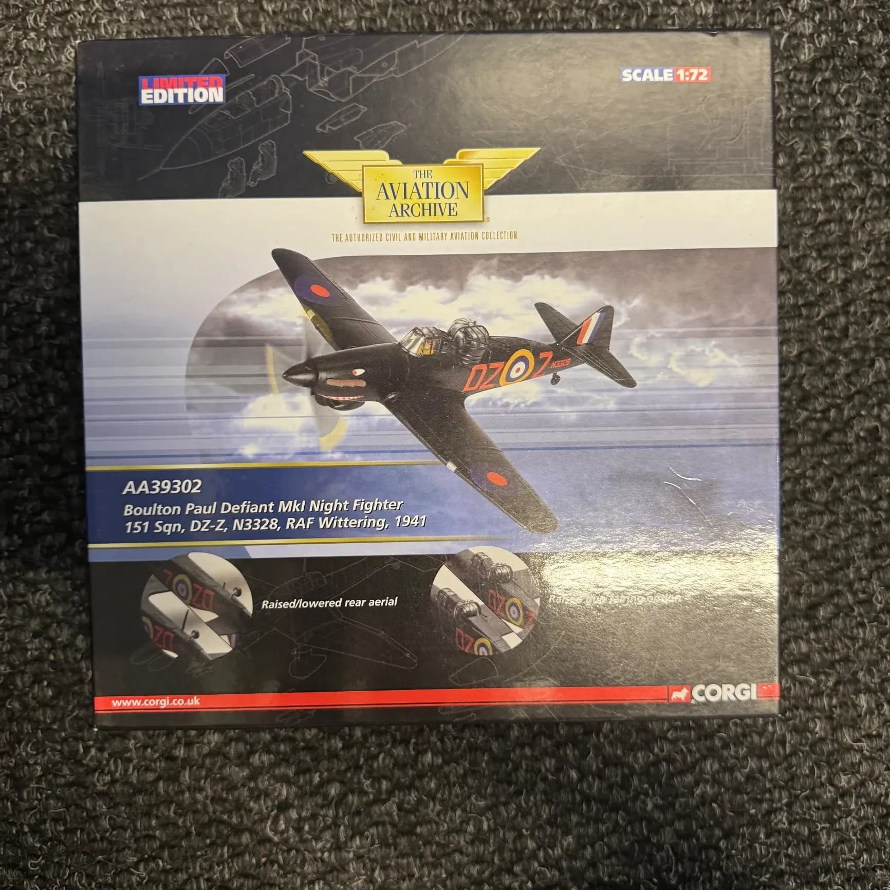 Corgi 1:72 Boulton Paul Defiant Mk II Diecast Royal Air Force AA39302, photo 1