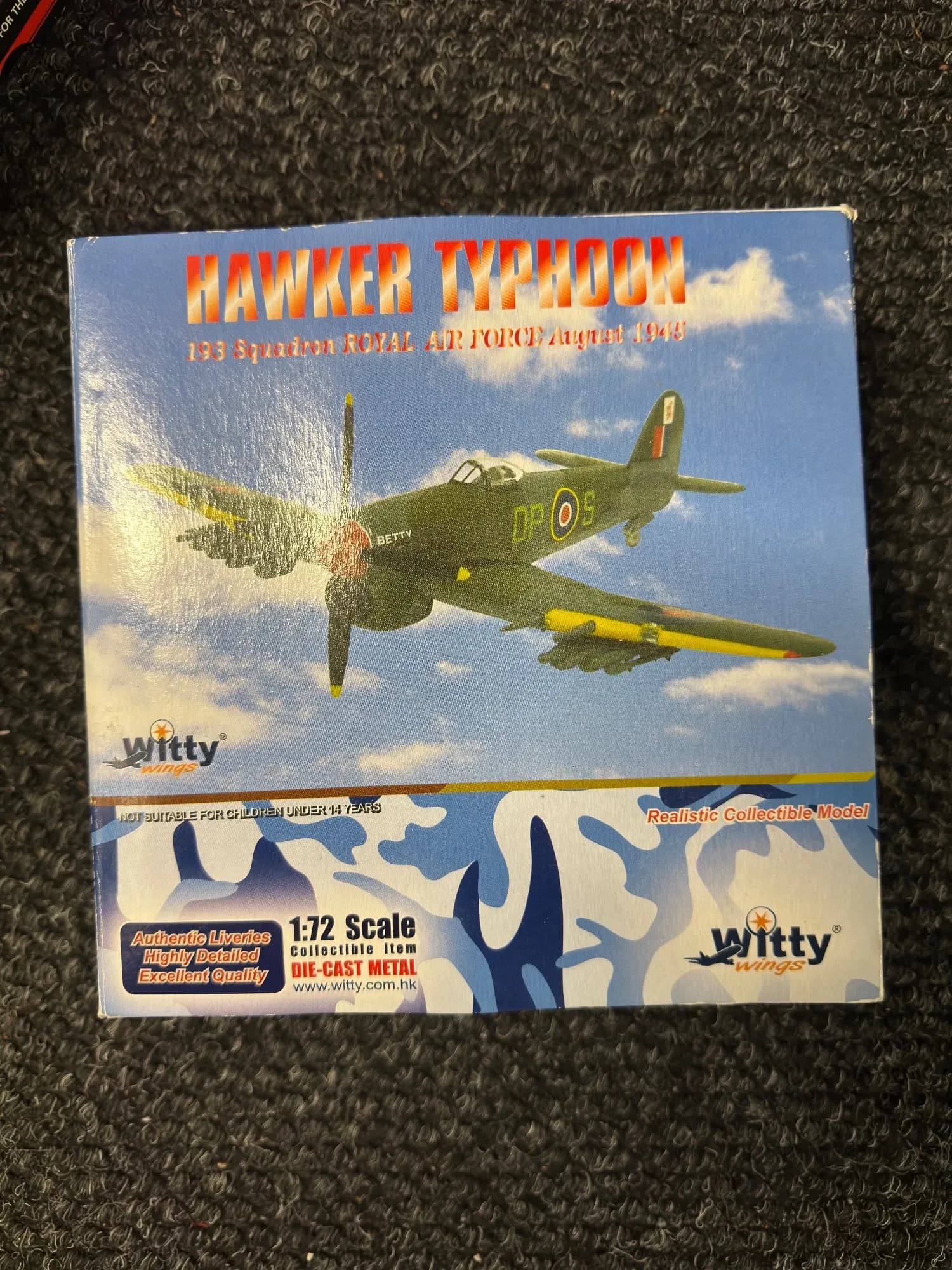Witty Wings Sky Guardians Hawker Typhoon Mk I WTW72028-02 Diecast Model RAF No.193 Sqn, "Betty", photo 1